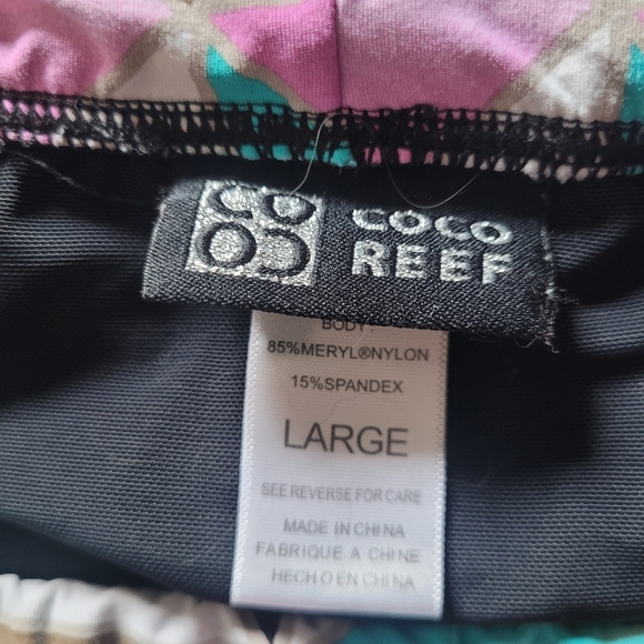 CoCo Reef Multi Colored Tankini Swimsuit L - Picture 8 of 8